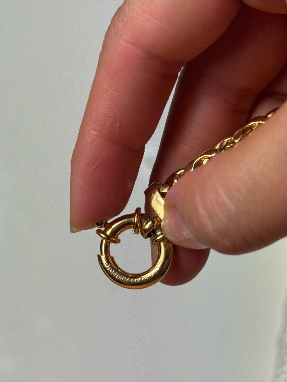 Vintage OTC 18KT Italian Gold Plated Women's Linked Chain Bracelet Toggle Clasp - Picture 11 of 16